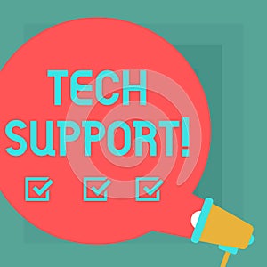 Conceptual hand writing showing Tech Support. Business photo text Help given by technician Online or Call Center Customer Service