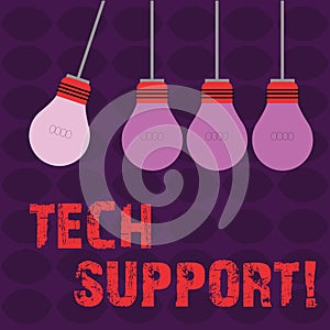 Conceptual hand writing showing Tech Support. Business photo text service by hardware or software which help and advice