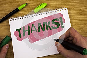 Conceptual hand writing showing Thanks Motivational Call. Business photo text Appreciation greeting Acknowledgment Gratitude writt