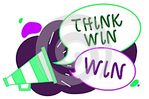 Conceptual hand writing showing Think Win Win. Business photo text Business Strategy Competition Challenge Way to be success Louds