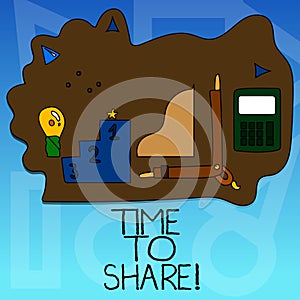 Conceptual hand writing showing Time To Share. Business photo text Communicate with your friends and family spread the