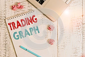 Conceptual hand writing showing Trading Graph. Business photo showcasing Represent the highs and lows of the trading period and