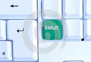 Conceptual hand writing showing Translate. Business photo text Another word with same equivalent meaning of a target photo