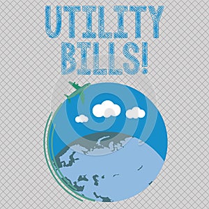 Conceptual hand writing showing Utility Bills. Business photo showcasing amount household expected pay for electricity