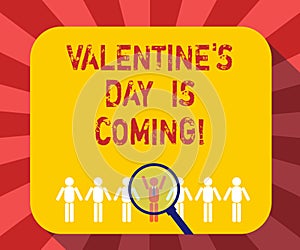 Conceptual hand writing showing Valentine S Is Day Is Coming. Business photo text Roanalysistic season of the year Love photo