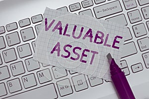 Conceptual hand writing showing Valuable Asset. Business photo text Your most valuable asset is your ability or capacity
