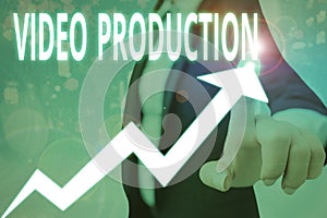 Conceptual hand writing showing Video Production. Business photo showcasing process of converting an idea into a video photo