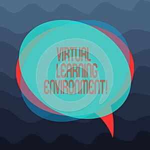 Conceptual hand writing showing Virtual Learning Environment. Business photo showcasing webbased platform kind of education