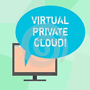 Conceptual hand writing showing Virtual Private Cloud. Business photo text configurable pool of shared computing