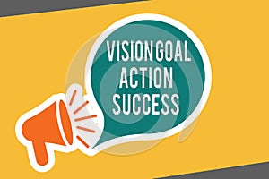 Conceptual hand writing showing Vision Goal Action Success. Business photo text Strategic Planning Process Act your