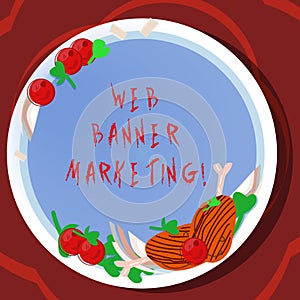 Conceptual hand writing showing Web Banner Marketing. Business photo showcasing entails to embed an advertisement in a