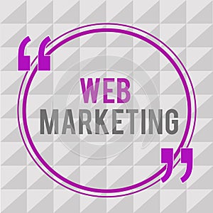 Conceptual hand writing showing Web Marketing. Business photo text Electronic commerce Advertising through internet Online seller