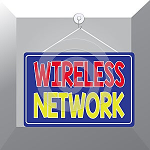 Conceptual hand writing showing Wireless Network. Business photo showcasing computer network that uses wireless data connections