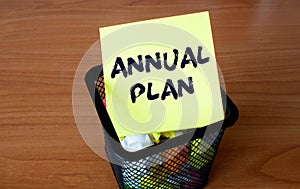 Conceptual hand writing text caption inspiration showing Annual Plan