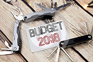 Conceptual hand writing text caption inspiration showing Budget 2018. Business concept for Household budgeting accounting planning