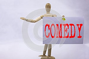 Conceptual hand writing text caption inspiration showing Comedy Business concept for Stand Up Comedy Microphone written on sticky