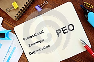 Conceptual hand written text showing Professional Employer Organization PEO