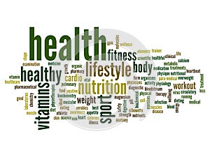 Conceptual health word cloud