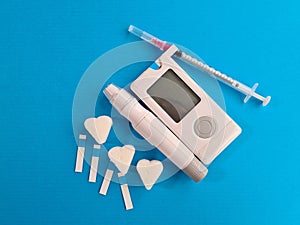 Conceptual idea of insulin resistance syndrome diabetes monitoring with glucose testing kit
