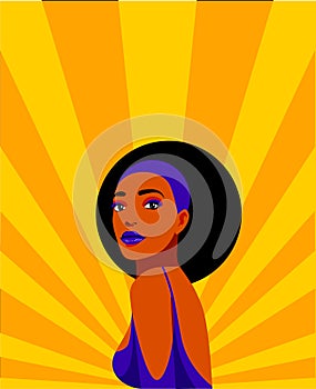 Conceptual illustration of Afro-Colombian woman from el Caribe photo