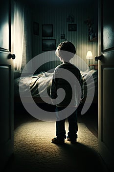 Conceptual illustration of child that is lonely, in a depression