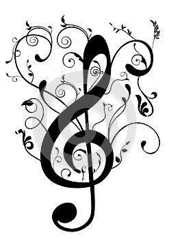 Conceptual illustration of a G clef