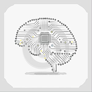 Artificial Intelligence Brain Circuit Technology Concept
