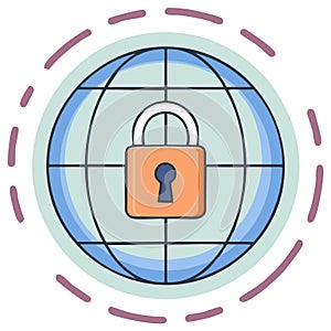 Conceptual illustration of internet security and digital data protection