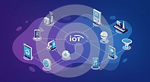 Conceptual illustration of the Internet of Things (IoT) network. Central 