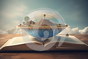 Conceptual illustration - reading opens new worlds. Generative AI