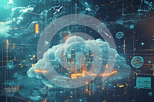 Global Cloud Network Illustration
