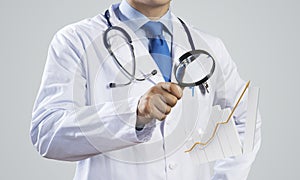 Conceptual image of analytical doctor