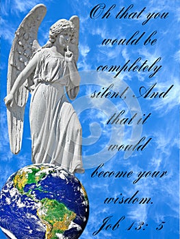 Conceptual Image of Angel With Bible Verse