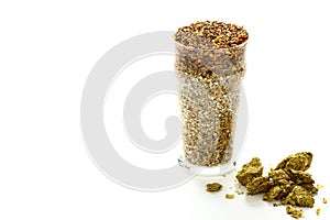 Conceptual image of a beer glass filled with barley