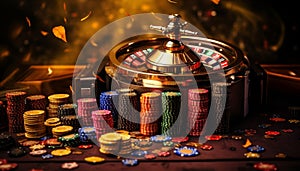 Conceptual image of casino slot machine. win money and cash prizes in exciting games