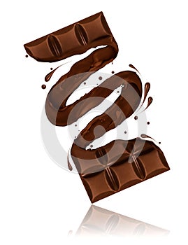 Conceptual image of a chocolate bar on white background