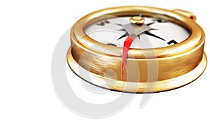 Conceptual image of compass on a white. 3d.
