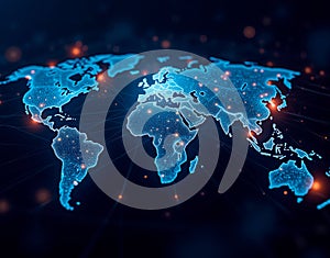 Conceptual image of DeFi as a glowing, decentralized web stretching across the globe, symbolizing blockchain connectivity and photo