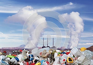 A conceptual image that describes pollution photo