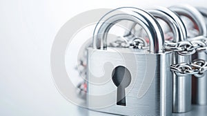 A conceptual image of a digital lock securing a network of interconnected devices