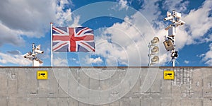 Conceptual image of an English border security wall