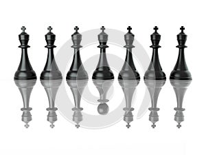 Conceptual image of false leadership. Chess.