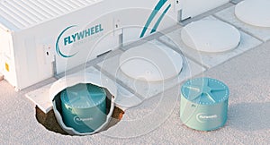 Conceptual image of a flywheel energy storage system.