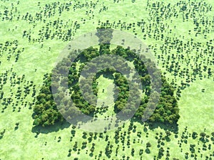 Conceptual image of a forest in shape of lungs