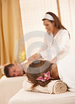 Conceptual image of getting massage