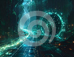 Conceptual Cybersecurity Shield Protecting Digital Data Network and Global Connection