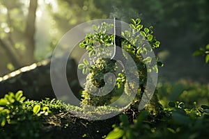 Conceptual image of green tree shaped in human lungs