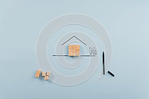 Conceptual image of home ownership and insurance