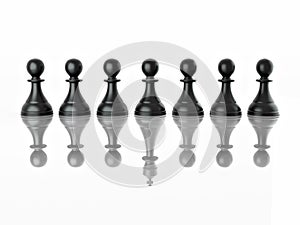 Conceptual image of magalomania or uniqe. Chess