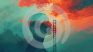 Conceptual image representing human reinvention and mindset evolution